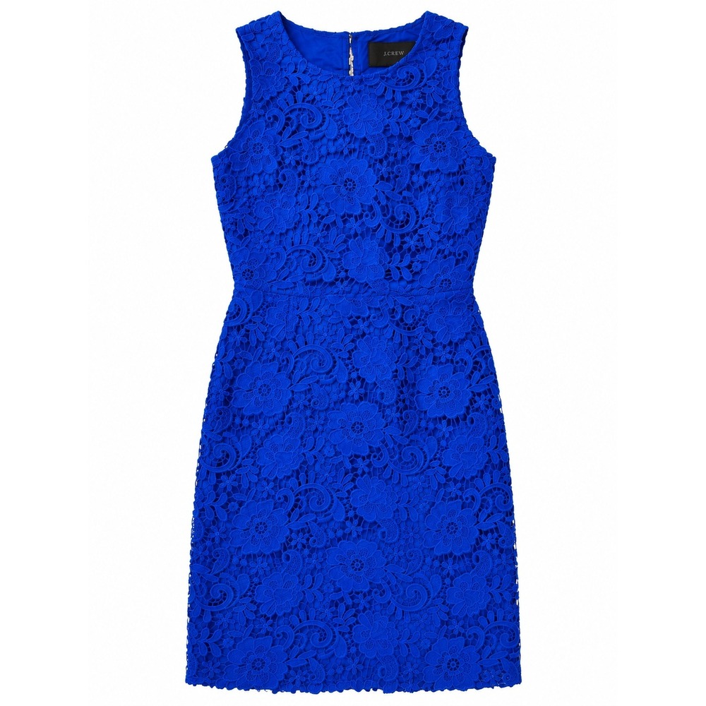 Beautiful J Crew Women's Eyelet Lace Embroidered Blue Dress, Size 2T